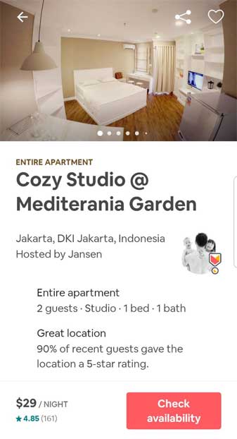 Apartemen Jakarta Airbnb - Melvin Mumpuni